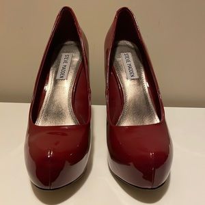 Size 8.5 Steve Madden Maroon Patent Pumps (very high heel)